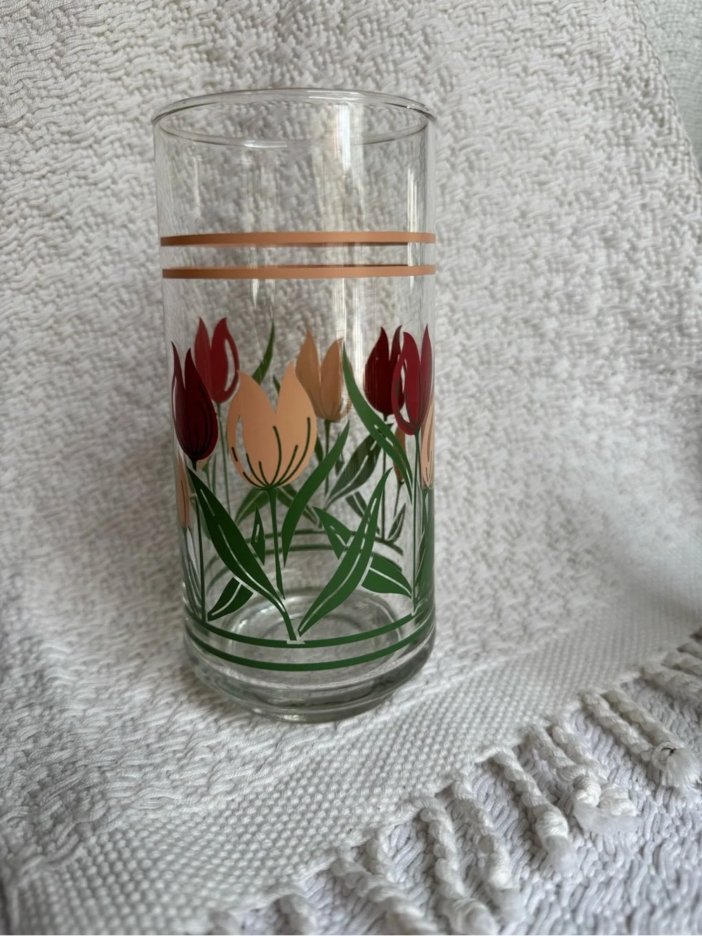 Vintage Tulip Highball Glasses Set of 3 | Mid Century Barware